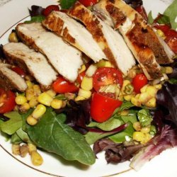 Coriander Chicken With Tomato Corn Salad recipe