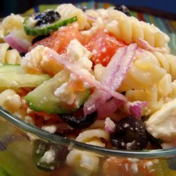 Fat Belly Greek Pasta Salad recipe