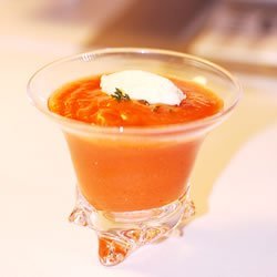 Tomato Cold Soup with Parmesan Cheese Ice Cream recipe