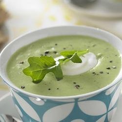 Creamy Edamame Arugula Soup recipe