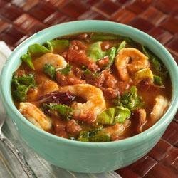 Cajun Shrimp and Greens Soup recipe