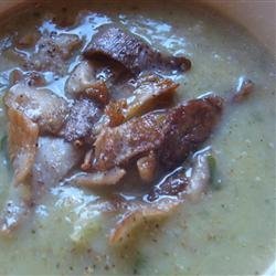 Sunchoke (Jerusalem Artichoke) and Leek Soup with Mushrooms recipe