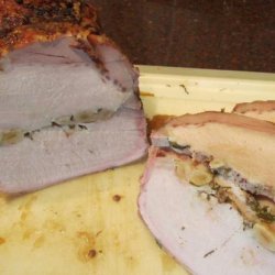 Slow Roasted Pork Loin Filled With Roasted Garlic recipe