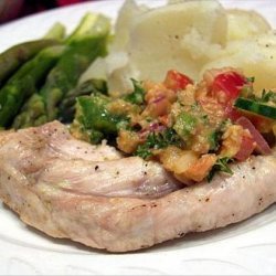 Grilled Chicken Breasts With Gazpacho Salsa recipe