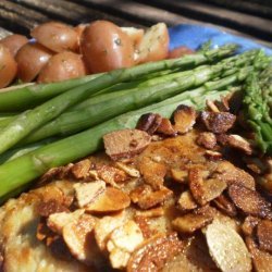 Trout Amandine, Steamed Asparagus and New Potatoes recipe