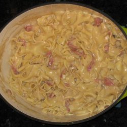 Ham and Three-Cheese Noodles recipe