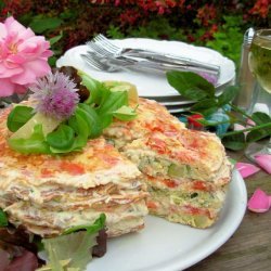 A French Country Affair! Elegant Omelette Gateau W/Chive Flowers recipe