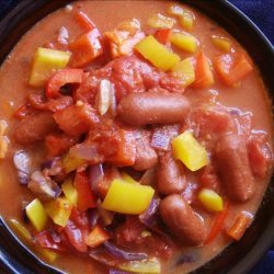 Sweet Tomato Peppers With Little Smokie Sausages recipe