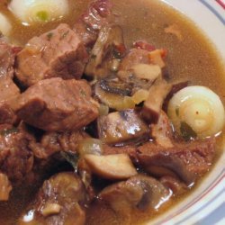 Beef Stewed in Red Wine With Pearl Onions and Mushrooms recipe