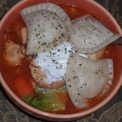 Paprika Chicken Stew With Potato Pierogies recipe