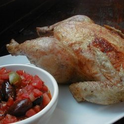 Roast Chicken With Tomato-Olive Sauce recipe