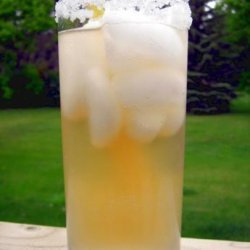 Sparkling Honey Lemonade in Citrus-Salt Rimmed Glasses recipe