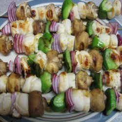 Garlic Scallop Kebabs recipe