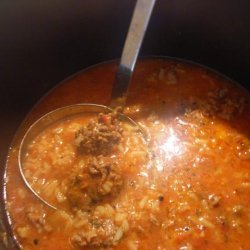Lebanese Lamb Meatball and Rice Soup recipe