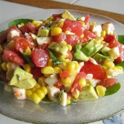 Fresh Mozzarella Salad W/ Avocado, Roasted Corn & Tomato recipe