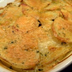Potato Gratin With Broth and Parmesan recipe