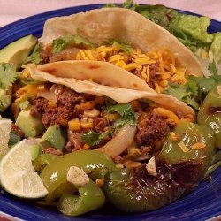 Beef and Corn Tacos With Garlicky Roasted Peppers recipe
