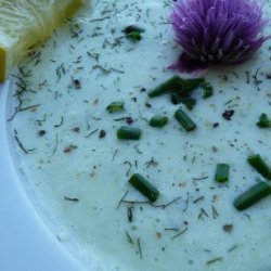 Cucumber and Chive Soup With Lemon and Dill recipe
