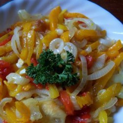 Mediterranean Roasted Tri-Color Bell Pepper Salad recipe
