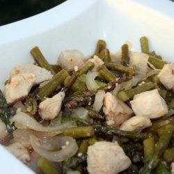 15 Minute Stir Fried Chicken & Asparagus recipe