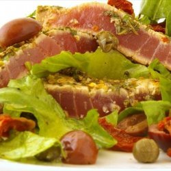 Seared Encrusted Tuna Steak Salad recipe