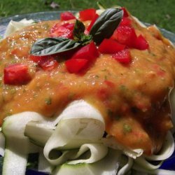 Sweet Marinara over Zucchini (Raw Vegan) recipe