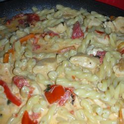 Gemelli With Chicken and Vegetables in Tomato-Basil Cream Sauce recipe