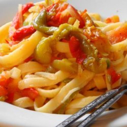 Fettuccine With Roasted Peppers - Vegan recipe