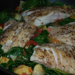 Sauteed Snapper With Plum Tomatoes and Spinach recipe