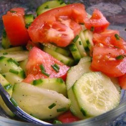 My Mother's Easy Cucumber Salad With Tomatoes and Chives recipe