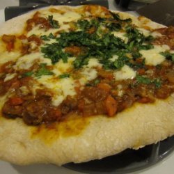 Meatless Mushroom Bolognese Pizza recipe
