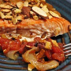 Salmon With Almonds and Tomato-Lemon Sauce recipe