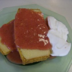 Papaya and Strawberry Coulis over Pound Cake recipe