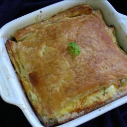 Swiss, Broccoli, and Salmon Pie recipe