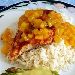 Grilled Spiced Chicken with Caribbean Citrus-Mango Sauce recipe