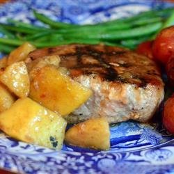 Momma Pritchett's Grilled Pork Chops and Apple-Pear Topping recipe