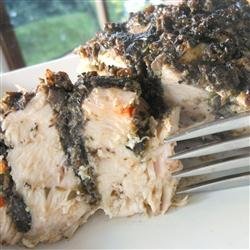 Grilled Stuffed Chicken With Olive and Caper Puree recipe