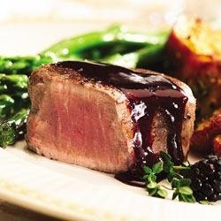 Peppered Steak with Blackberry Sauce recipe