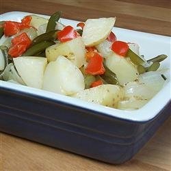 Barbequed Potato and Garlic Scape Packets recipe