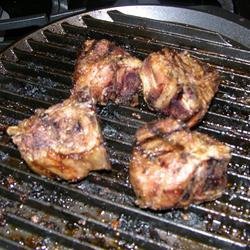 Grilled Lamb Chops with Curry, Apple and Raisin Sauce recipe