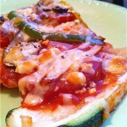 Grilled Zucchini Pizza with Goat Cheese recipe
