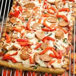 Grilled Sausage and Pepper Pizza recipe