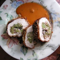 Pecan Chicken Breasts Stuffed with Cream Cheese and Broccoli recipe