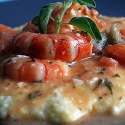 Garlic Cheese Grits with Shrimp recipe