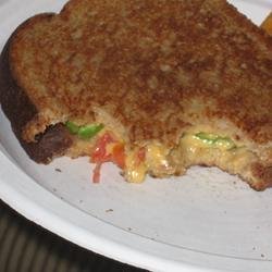 Grilled Cheese with Tomato, Peppers and Basil recipe