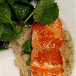 Pan-Fried Salmon With Cannellini Bean Purée recipe