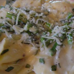 Ravioli With Asparagus, Mint & Mascarpone recipe