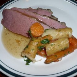 Beer-Braised Brisket With Carrots and Parsnips recipe