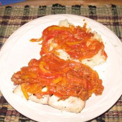 Sea Bass With Sicilian Pepper Sauce recipe