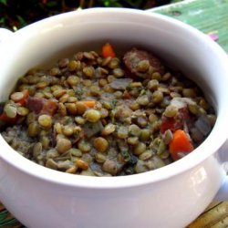 Lentils With Smoked Sausage and Carrots recipe